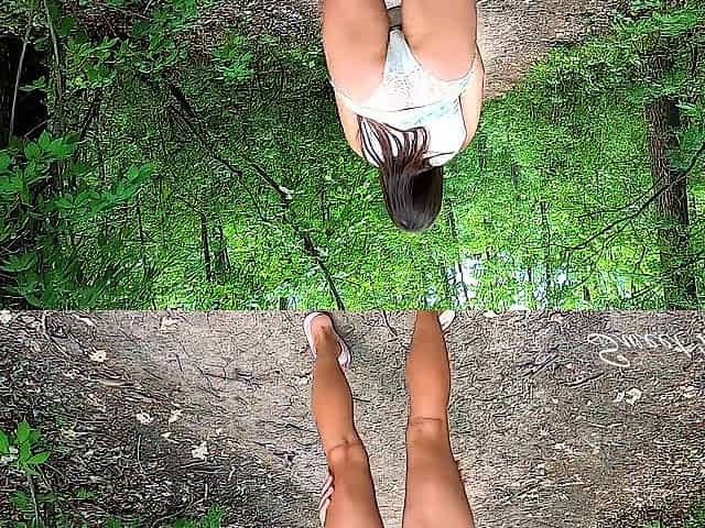 That guy cum profusely in stepsister's pants and this babe put 'em on and went for a walk