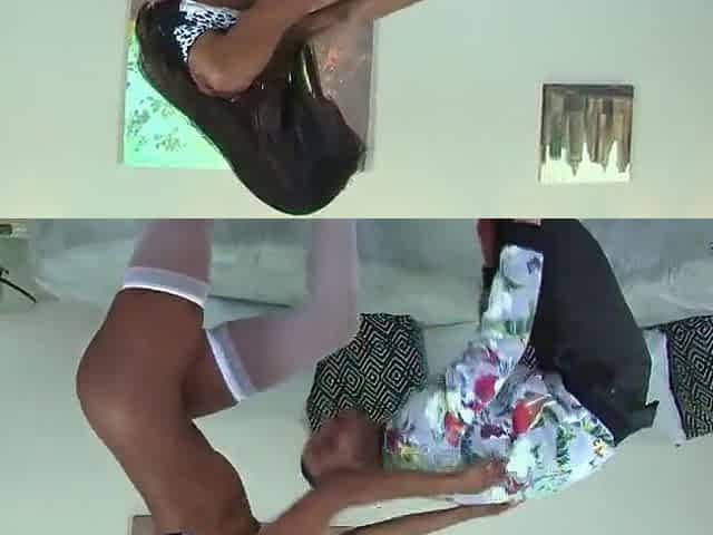 Light skinned dude and black ebony gal screw like avid until the chap cums hard