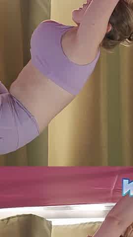 Busty Emma Shay Performs Nude Yoga and Masturbates