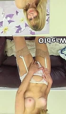 Blonde MILF Ila Jane From the UK Lowers Her White Knickers for You