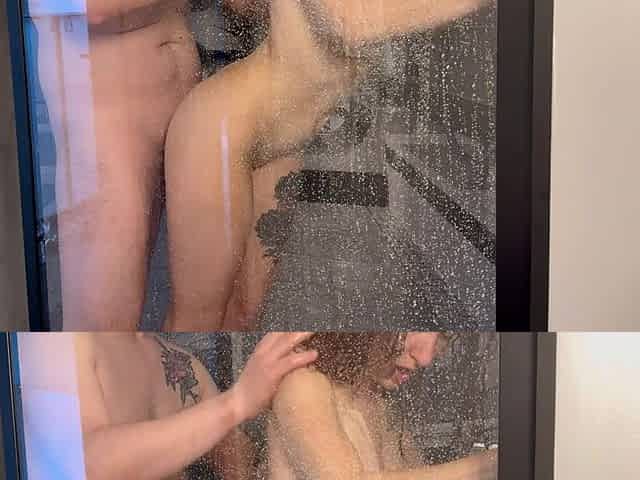 Hot couple getting all nasty fucking hard in the shower