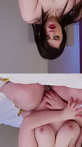 Busty Brunette Solo in a Hotel Room - Slow Tease, Vibrator Play & Intimate Female Masturbation