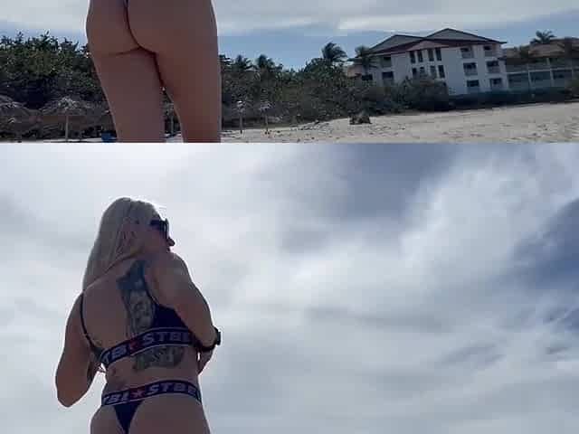 Alexa Bunny - Hot Blonde Masturbate On The Public Beach Of The Ocean