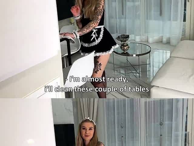 Sexy tiny maid gets screwed by her client