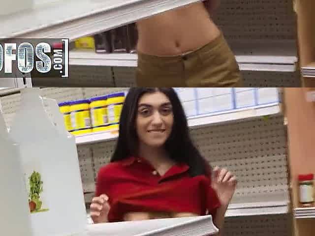 MOFOS - Lustful Aubry Babcock Drops To Her Knees In The Store And Sucks Off Her Coworker In Public