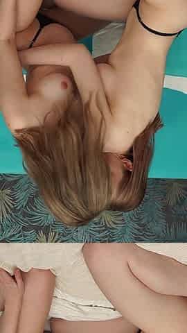Two Sexy Roommates Lick Pussies Daily Till Both Squirting on the Bed