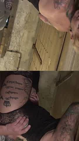 Pierced tattooed blonde loves a warm load on her tits