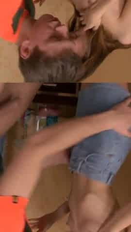 Pretty teen with small tits gets her butt hole creampied