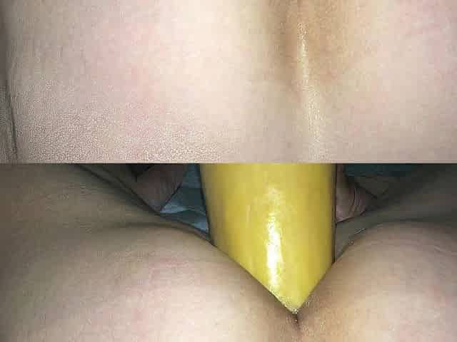 fast screwing giant vegetable insertion cumming and groaning