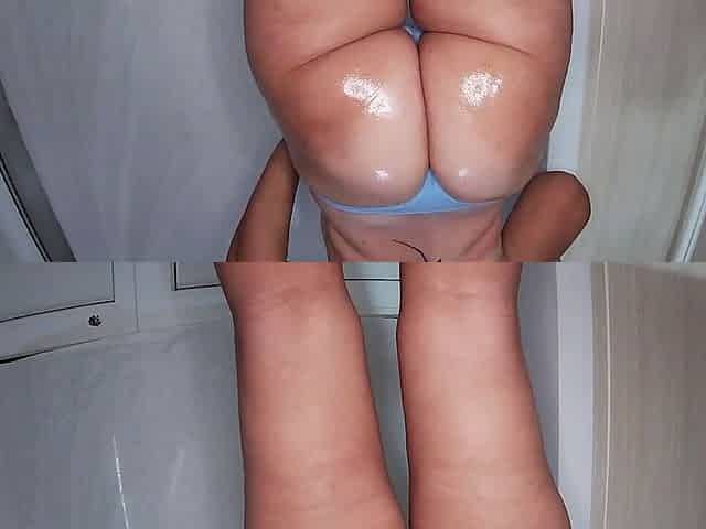 Stepmom pushed back her thong and bent over for anal at home