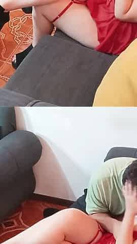 My Stepmother Asks Me to Fuck Her on the Couch Until I Cum Inside