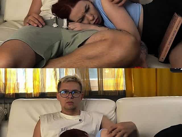 My step mom creampied on couch with fat cock, congenital