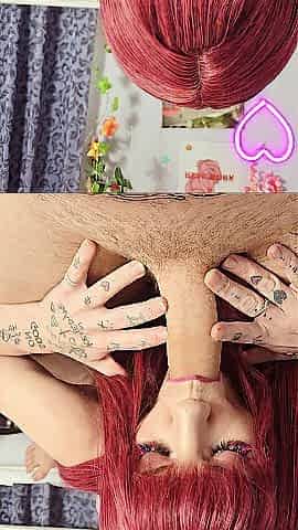 Redhead Stepsister swallows your large schlong