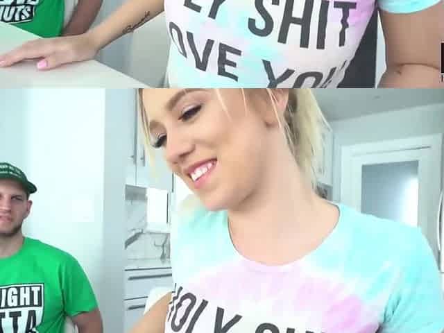 Teen Blondie Bailey Brooke shakes her natural perky tits while getting fucked hard