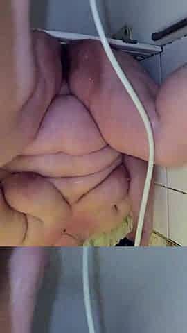 Bbwbootyful shower hose masturbation