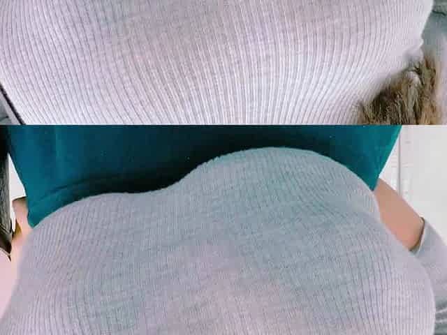 Busty curly brunette with big boobs fucks on couch