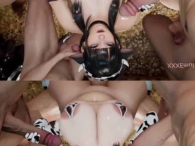 Chubby Asian Cowgirl First Casting Gangbang (3D Sexgame)