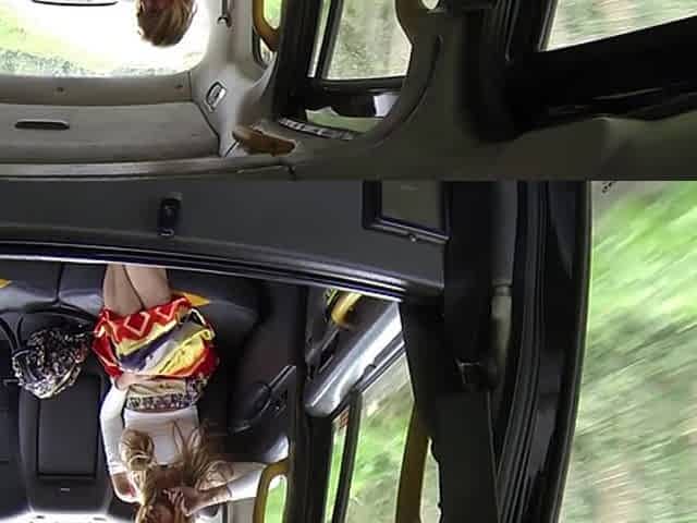 Kinky MILF rimjob scene in taxi