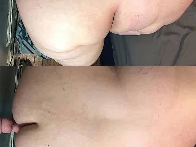 Stretching Plump Cunt to Cum on Dad's Schlong