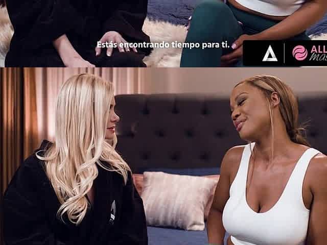 Sexy Babes Serene Siren And August hot lesbian sex