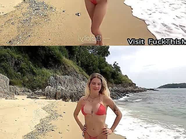 Pretty Stranger Didnt Refuse To Swim Naked And Offered Fuck Her On The Beach