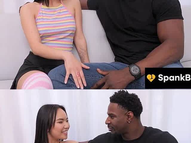 SPANKBANG GOLD - Tiny Oriental Spinner ASIA LEE Learns How Bang From Stepdad's Ally