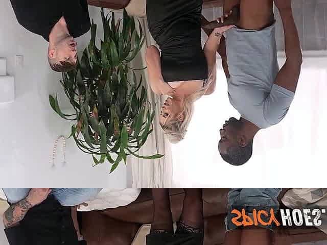 Cuckold Spouse Let's His Ebony Ally Butt Screw His Breasty Wife