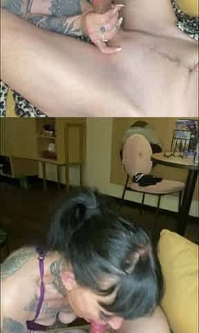 Horny MILF Aewin Getting on Her Knees for a Nice Sloppy Deepthroat Blowjob and Gets a Facial in Return