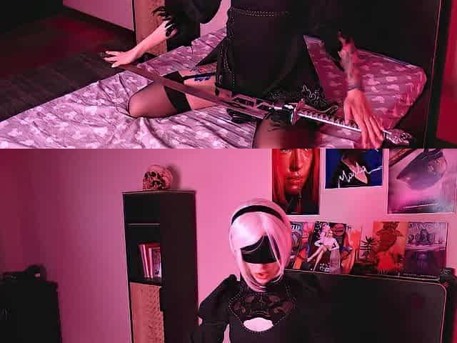 Nier Automata 2B cosplay - sexy eighteen yo cosplayer anal & Ahegao