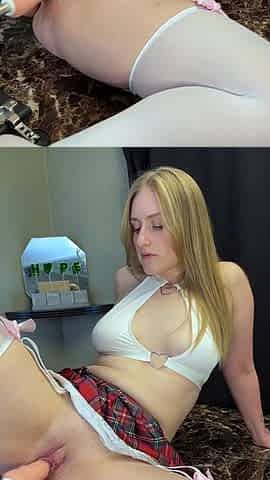 Slutty Blonde College Girls First Taime Using a Fuck Machine