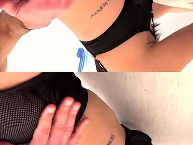 Blonde and brunette lesbo licking and fingering
