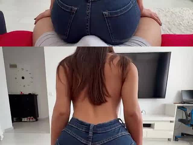 Step sis knows how to turn me on, Humping and riding my Schlong in taut Jeans. Spunk flow on her booty