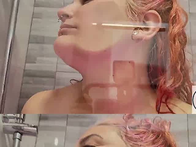 Fetish Glasschord Licking Face Body Breasts Booty in the Shower