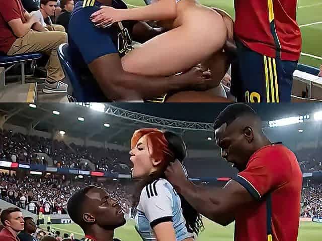 WOW Hawt! (( " SPAIN screw ARGENTINA " )) Last World Cup... in Public! Who wins? Answer in the comments! "Interracial"(IA)