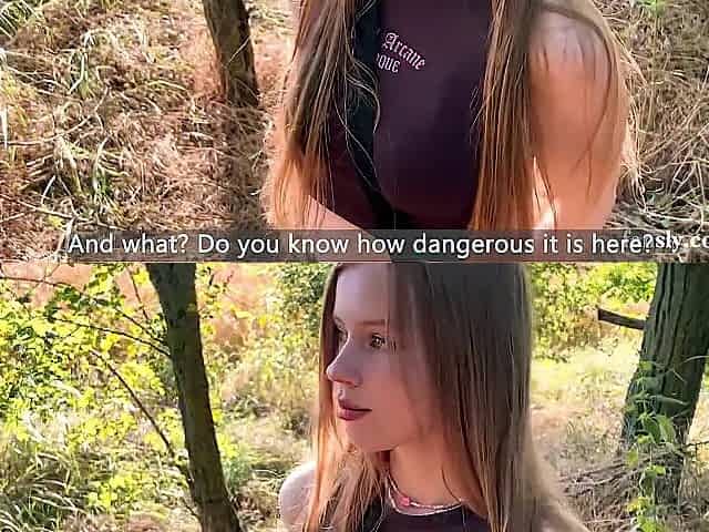Sexually excited Schoolgirl got Lost in the Forest and is willing to do everything to get out