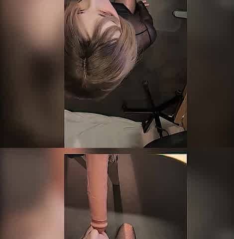 POV Weenie Sucking, Deepthroat Blond in Boots, Fishnets, Corset and Red Pvc Costume
