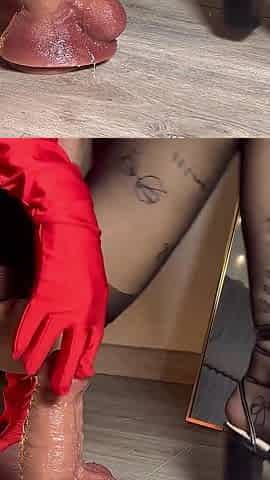 Stretched Ass on a Thick Dildo