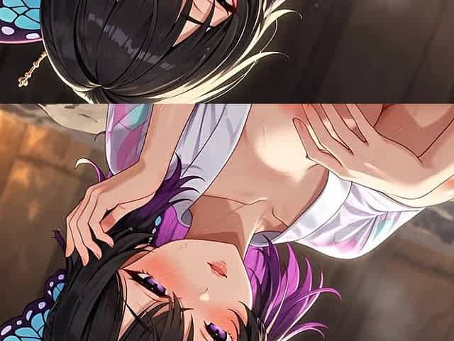 Petite Butterfly Hashira Shinobu Kocho Steamy Onsen Nude Tease Glowing Tattoo Wet Ecstasy