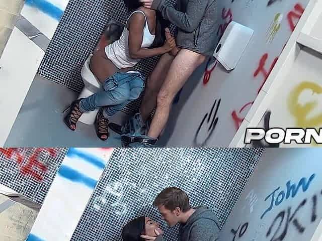 Sexually excited Brit Elicia Solis Gets Banged in a Public Restroom