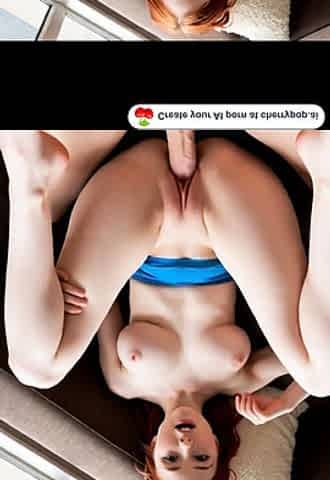 Magenta haired babe spreads ass for thick cock