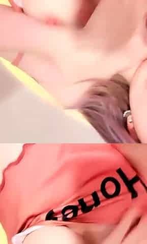 Amateur young teen solo masturbation on her livingroom