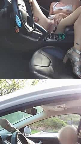 Car Gape and Huge Nipples