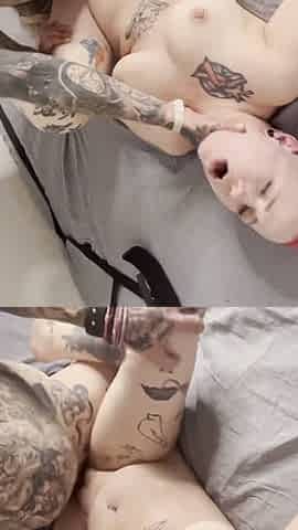 Tattoo girl get a very hard fucked session