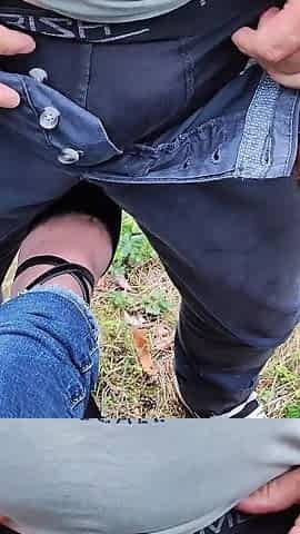 Outdoor Nylon Footjob and Heels