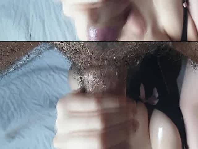 Tugjob And Doggy In My Underware Makes Him Cum On My Fishnets