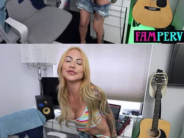 Latina MILF calms down her angry stepbro