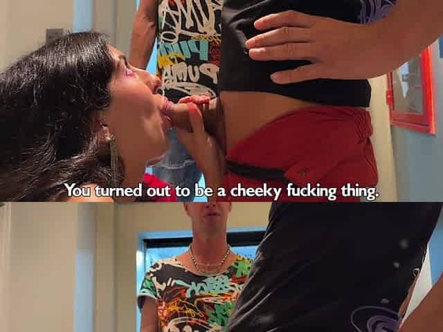 After the Club, Two Sluts Find a Guy for Sex, but They Are Caught...