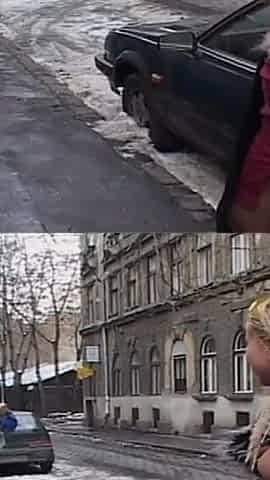 Snowy Exhibitionist Flashes Pussy and Ass in Public