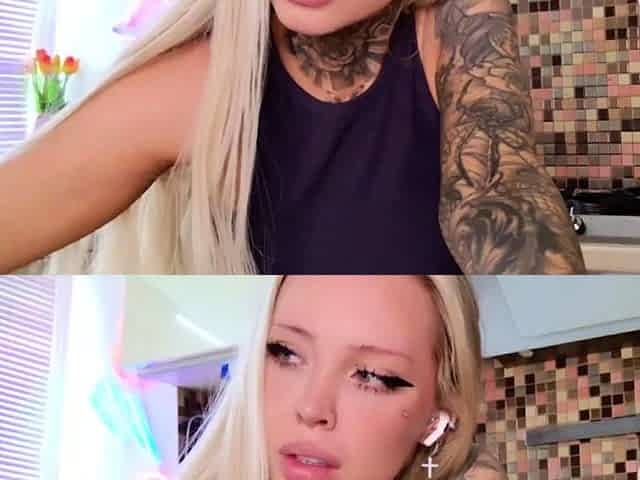 Cute blonde with big boobs solo