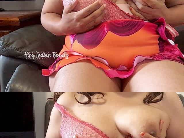 A Close up View of Me Massaging and Pinching My Natural Big Boobs
